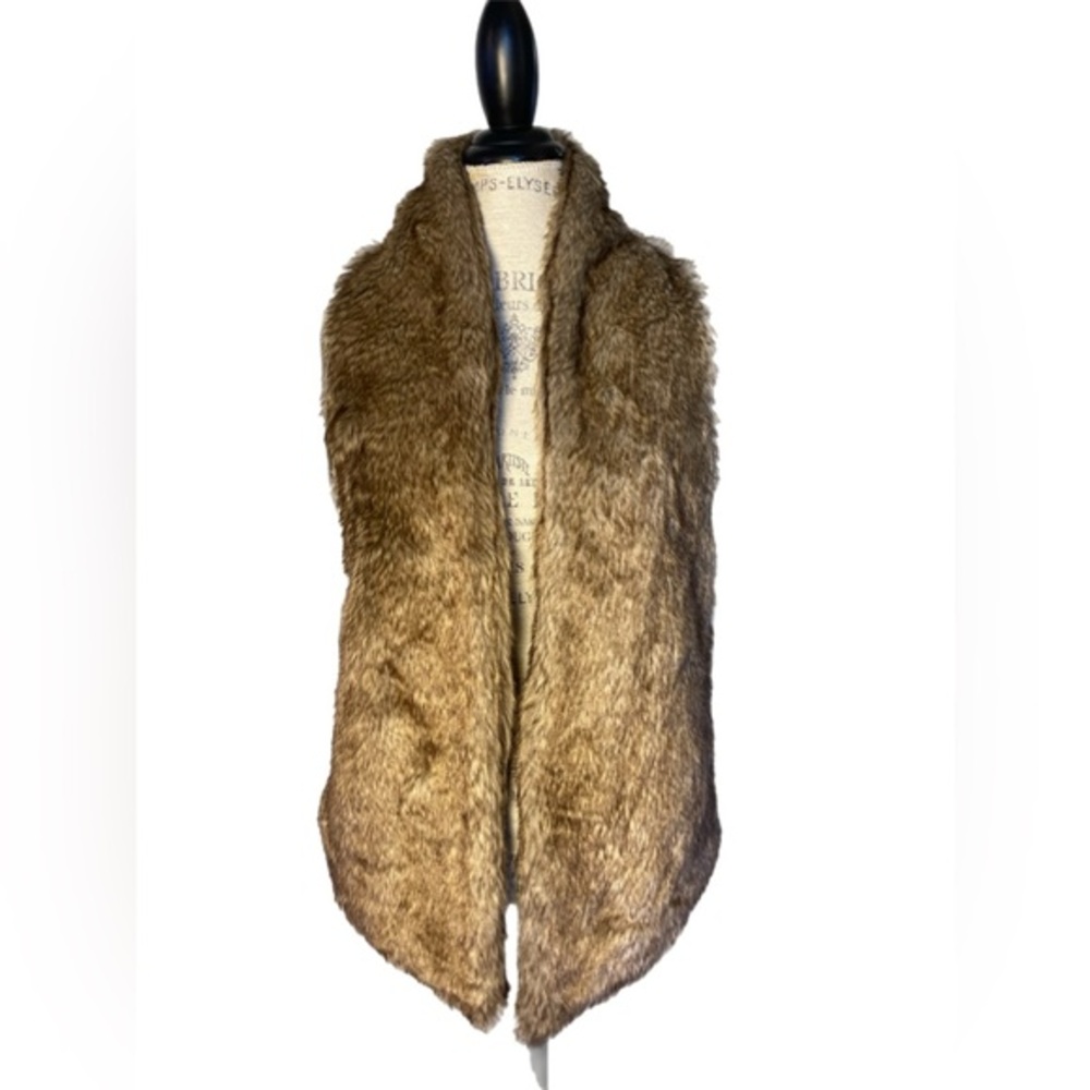 Lemon Tart Brown Faux Fur Vest Size Small